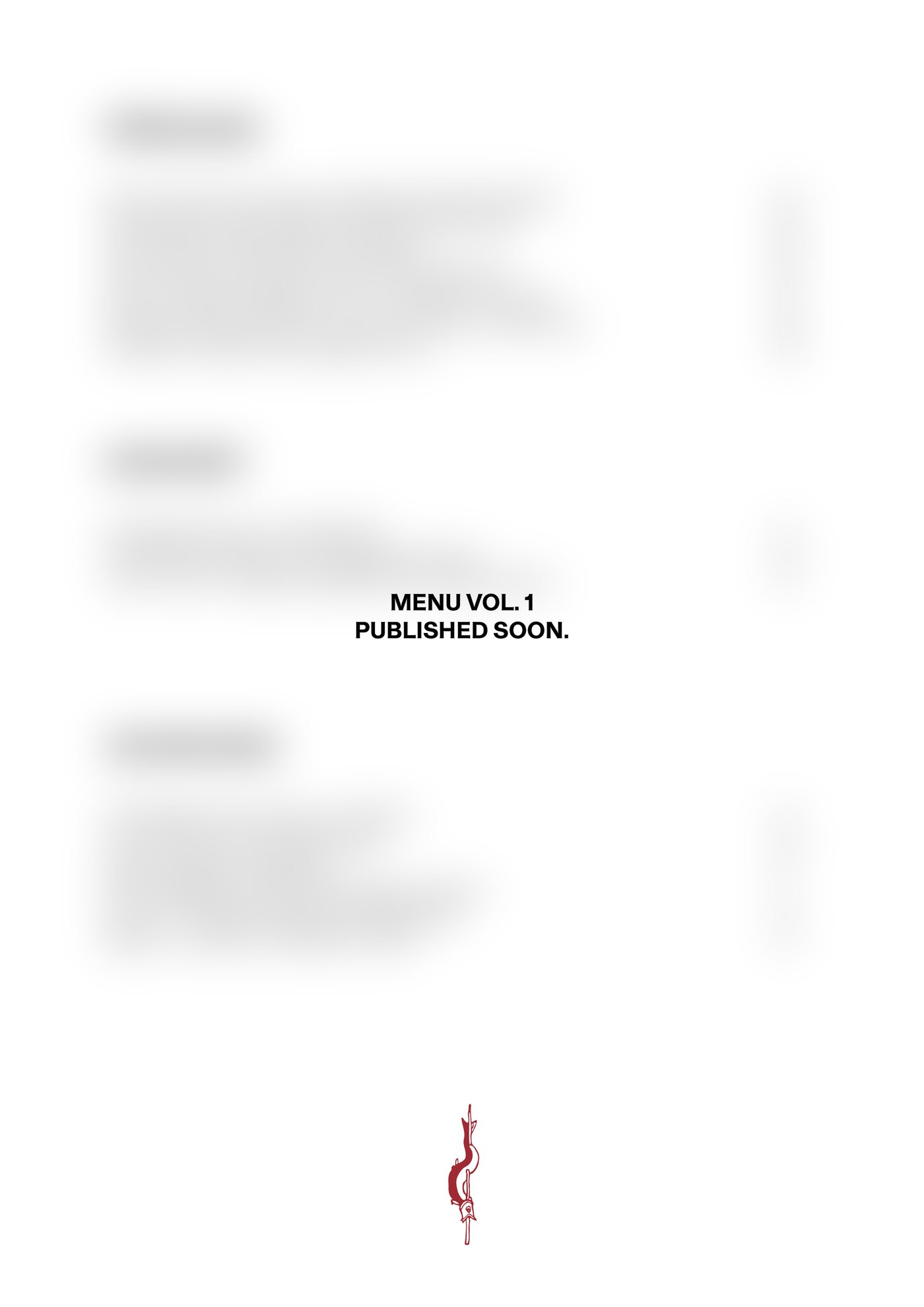 Menu vol. 1, published soon